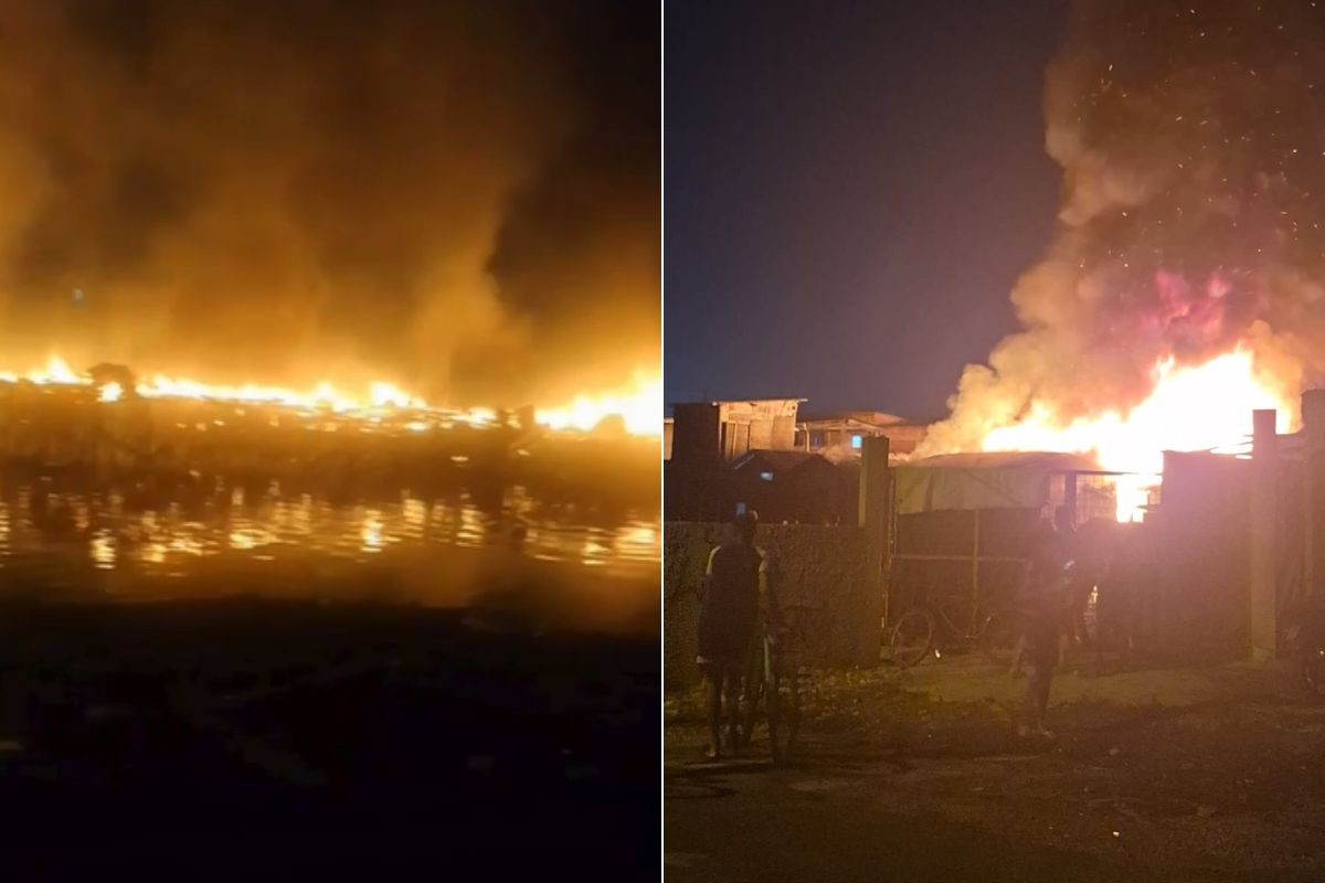 Incêndio destrói várias casas no Dique da Vila Gilda, em Santos – imagem do artigo