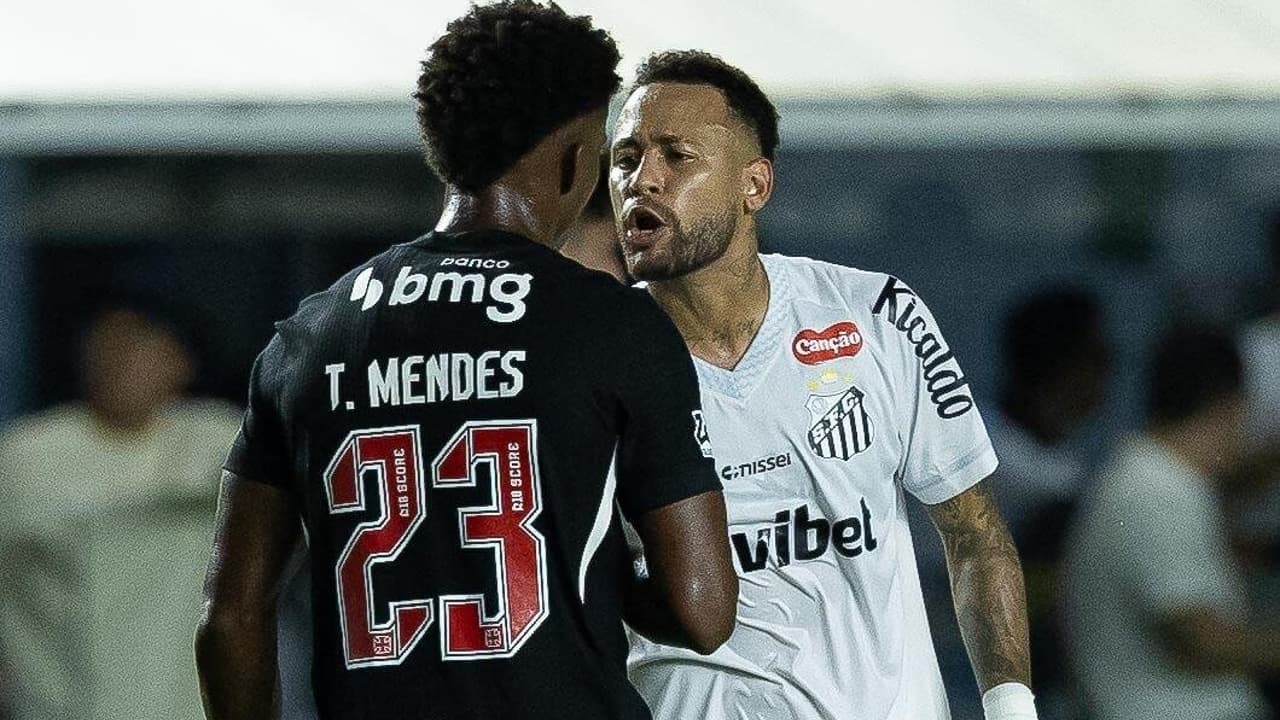 Neymar e Thiago Mendes se enfrentam em jogo tenso entre Santos e Vasco pela Série A