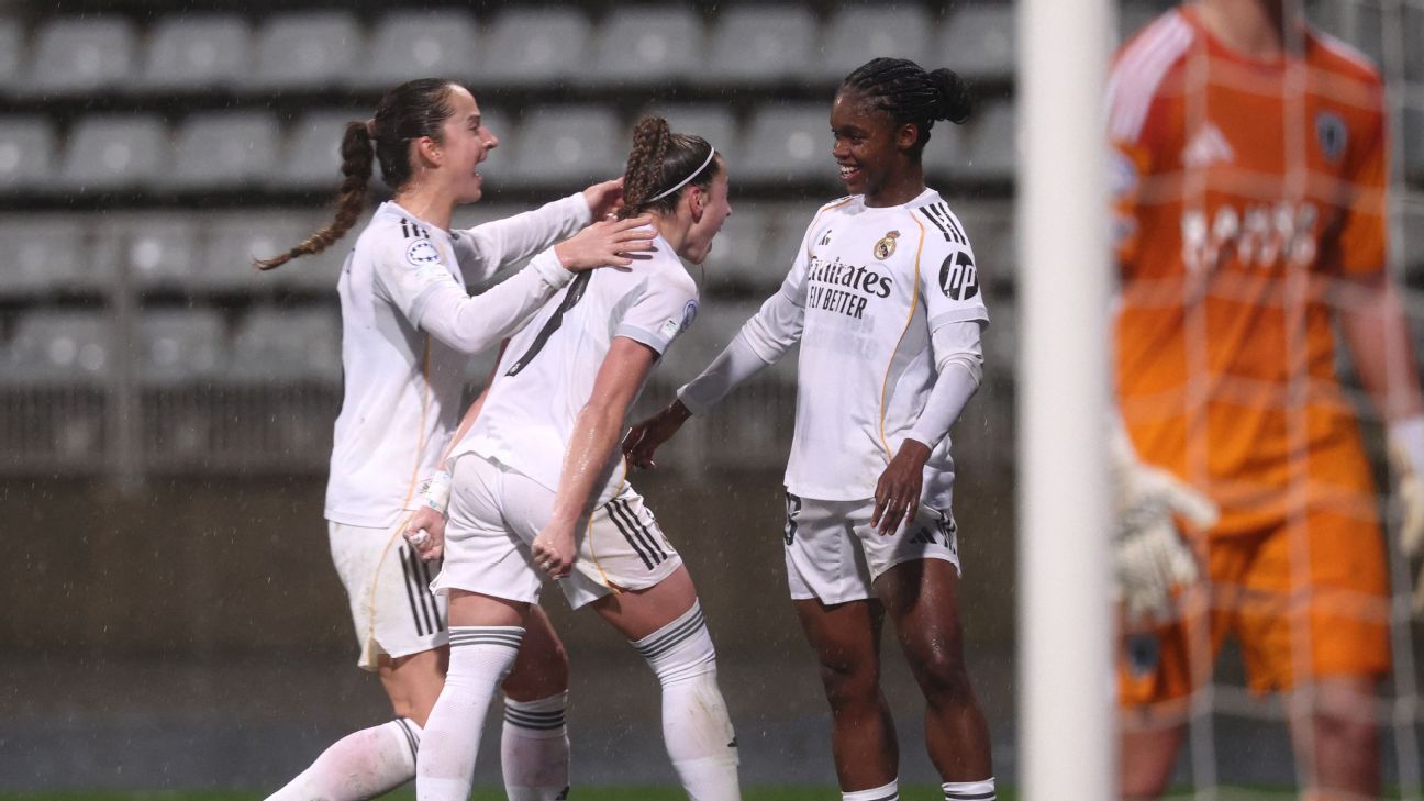 Real Madrid vira contra Paris FC e sai na frente no playoff da Champions League Feminina