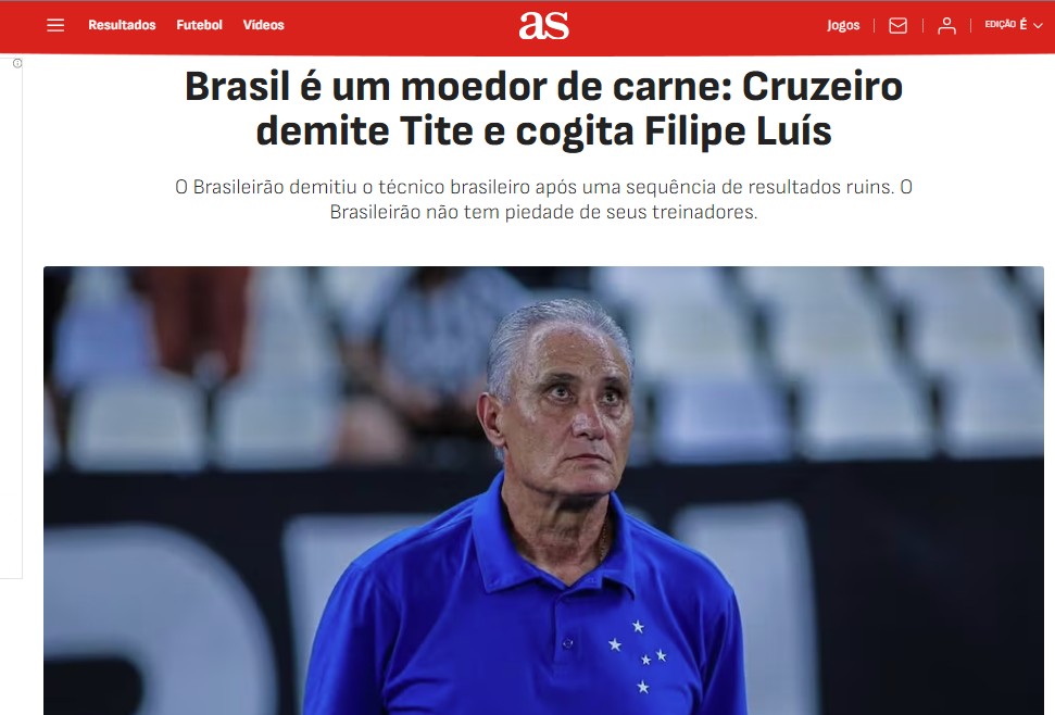 Tite é demitido do Cruzeiro após início conturbado em 2026