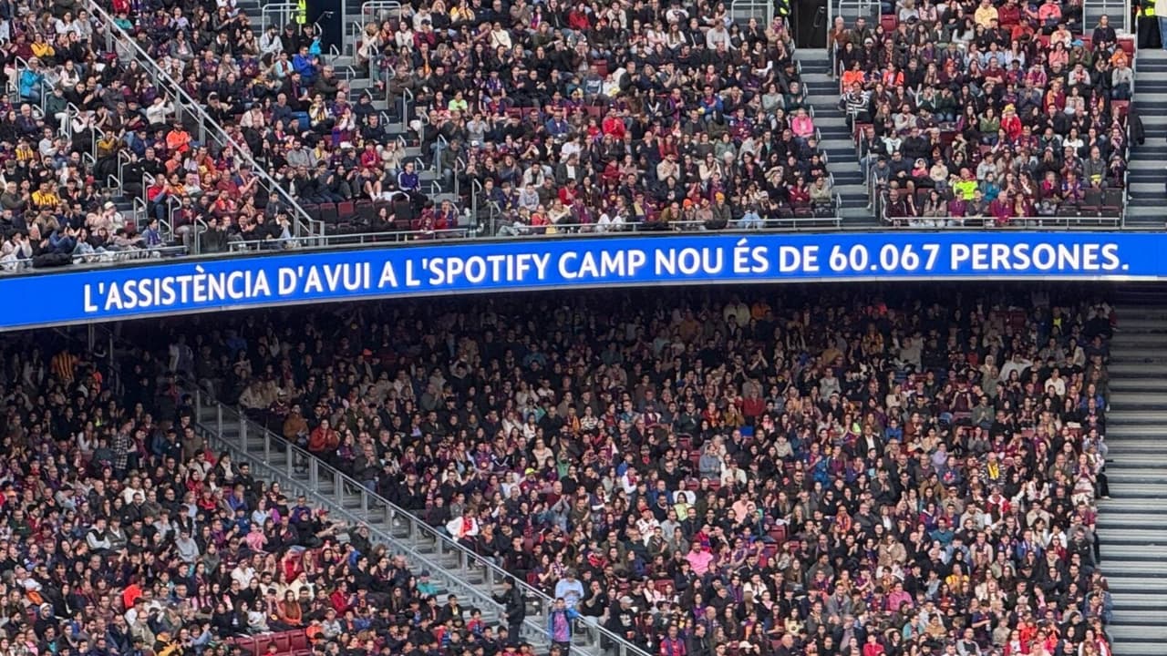 Barcelona Feminino quebra recorde e reúne mais de 60 mil torcedores no Camp Nou