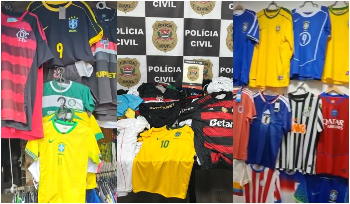 Polícia desarticula esquema de venda de camisas de futebol piratas em SP antes da Copa