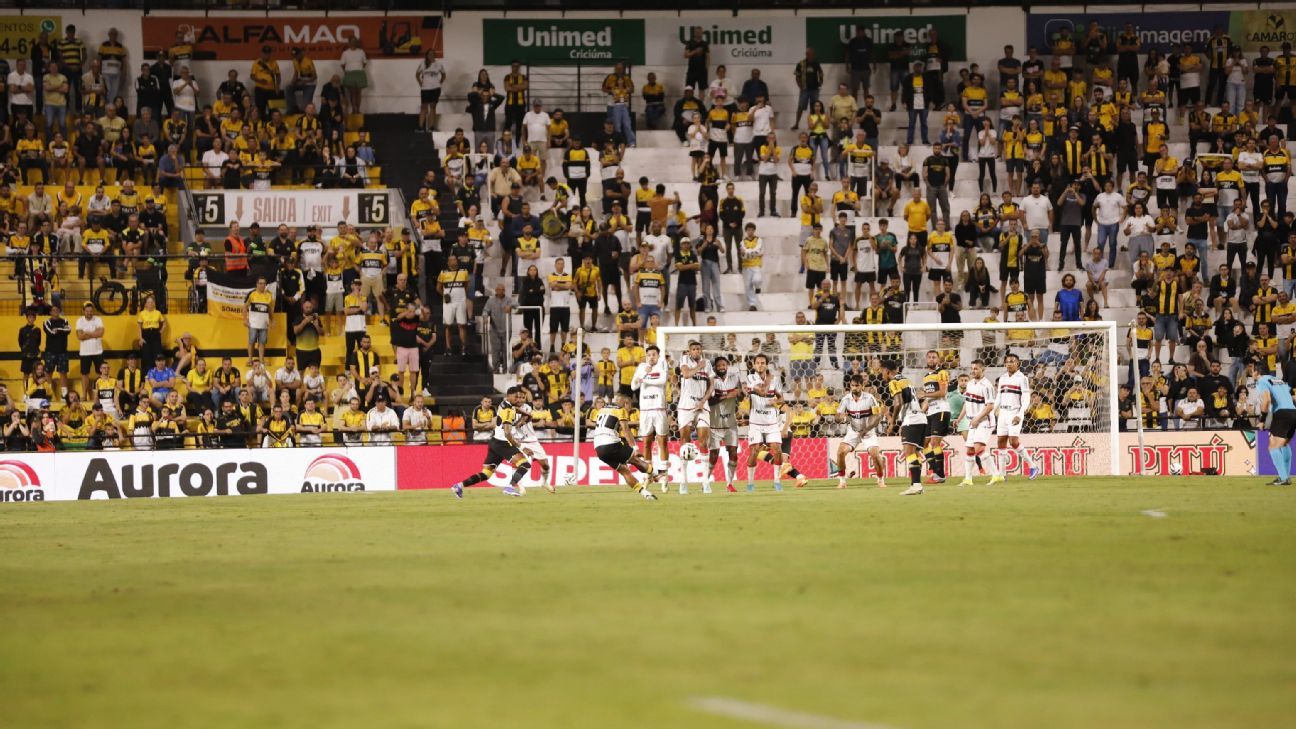 Criciúma garante vitória emocionante sobre Botafogo-SP com golaço de Otero
