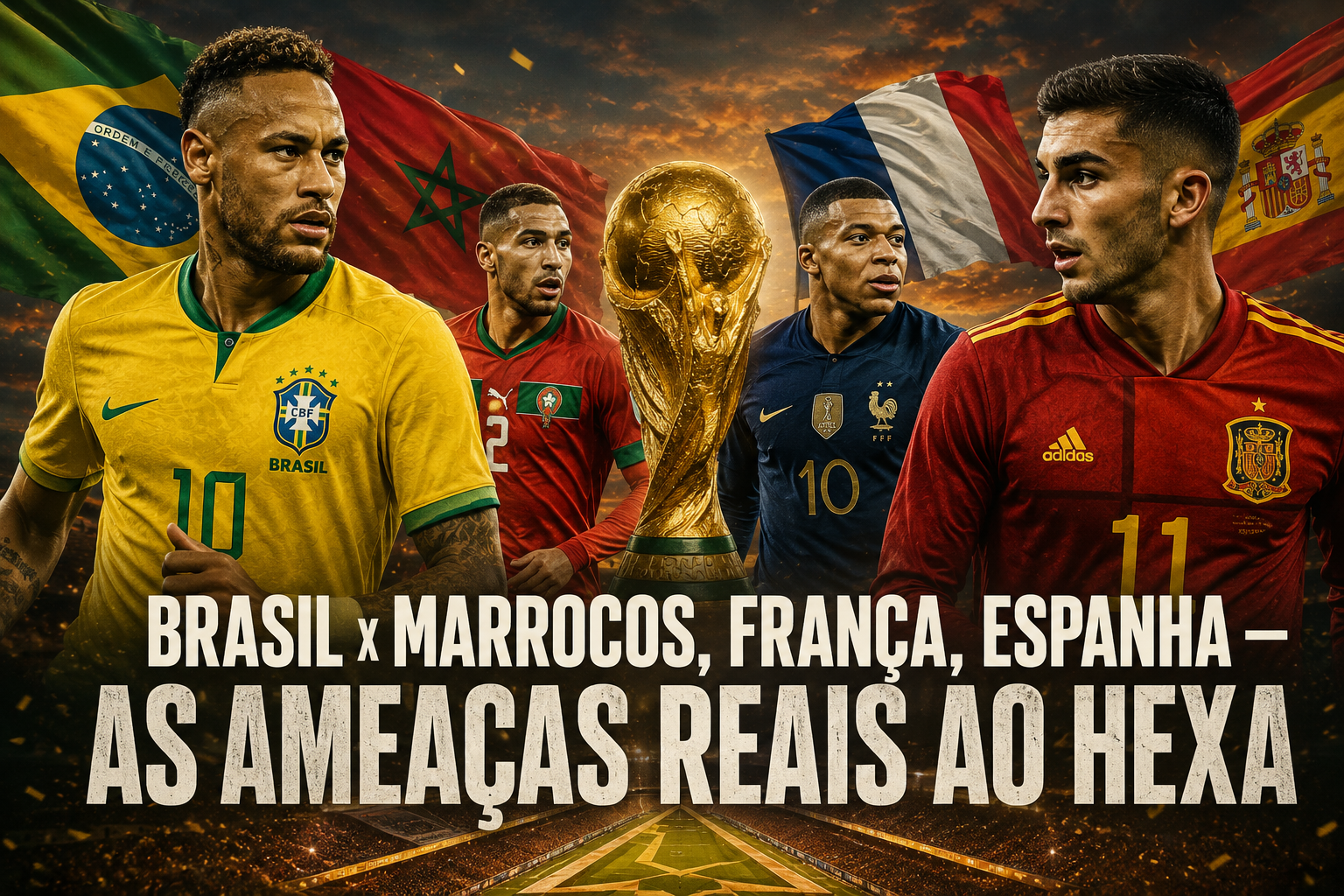 Brasil x Marrocos, França, Espanha: quais são as ameaças reais ao hexa — e quem o Brasil pode pegar na final