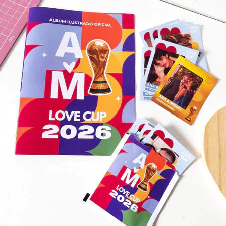 Álbuns de figurinhas personalizados viram presente de Dia dos Namorados na Copa do Mundo 2026