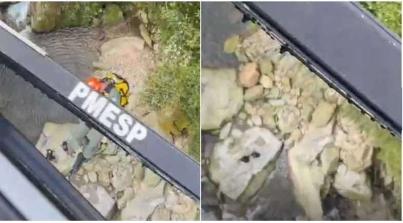 Resgate aéreo salva dois trilheiros presos na Serra do Mar em São Paulo