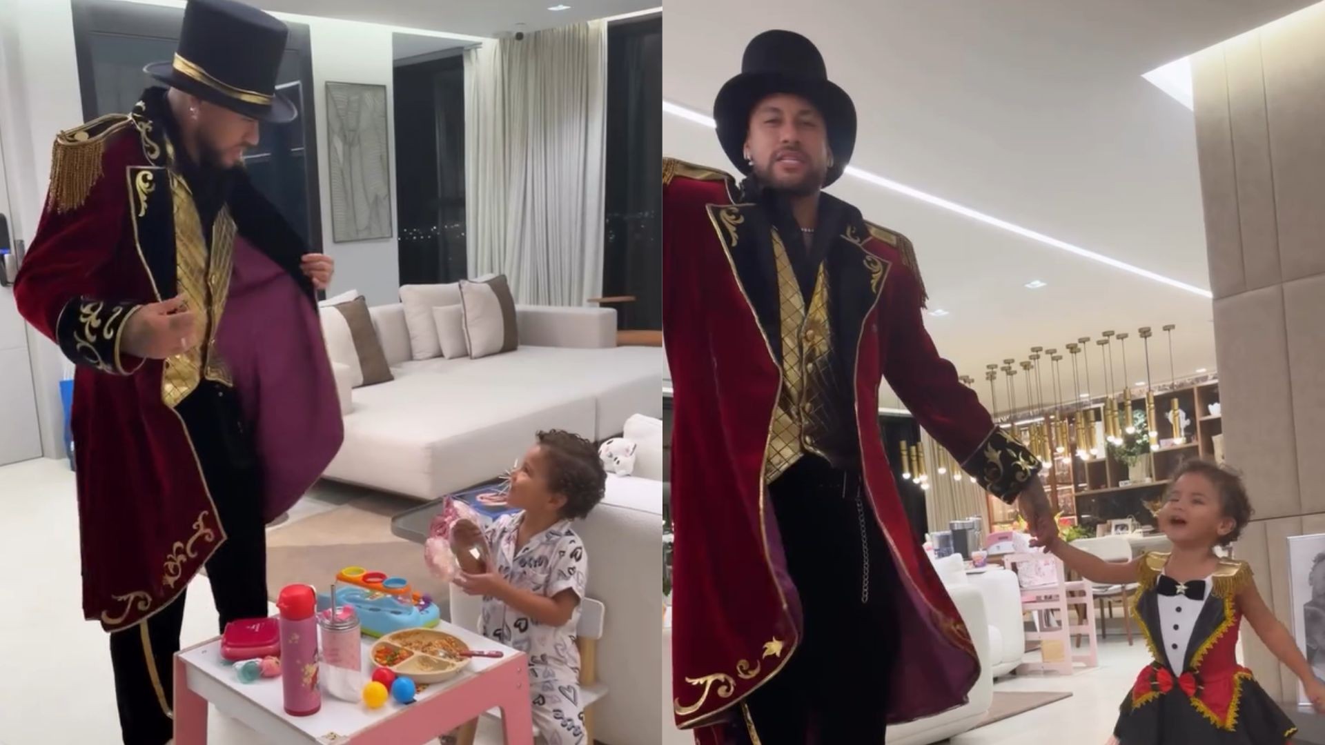 Neymar e filha Mavie encantam web com truque de mágica cheio de carisma