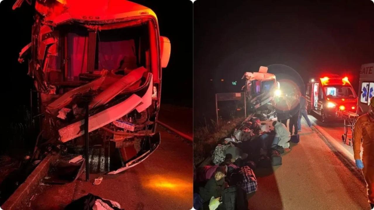 Acidente com ônibus de time de futebol em Goiás deixa feridos na madrugada