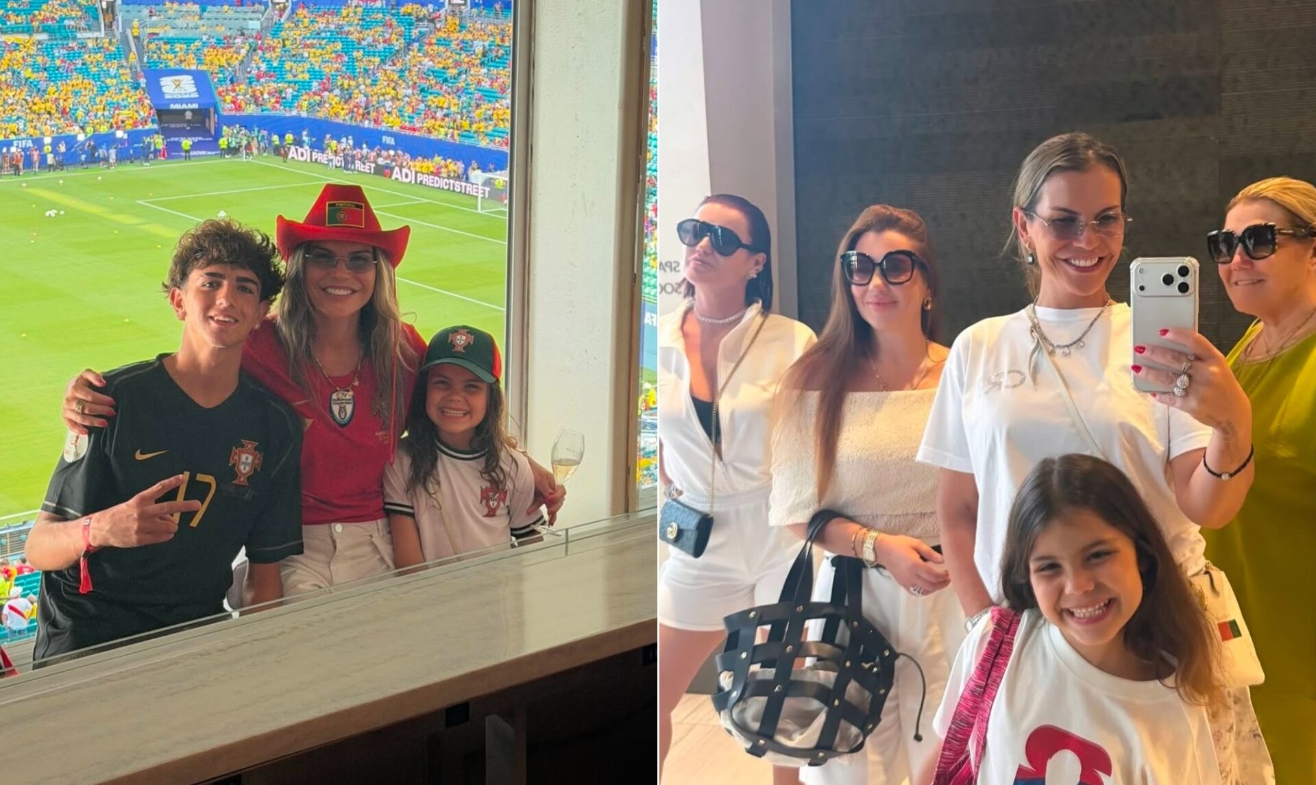 Família de Cristiano Ronaldo se encontra nos EUA e sobrinha encanta com hino do Brasil