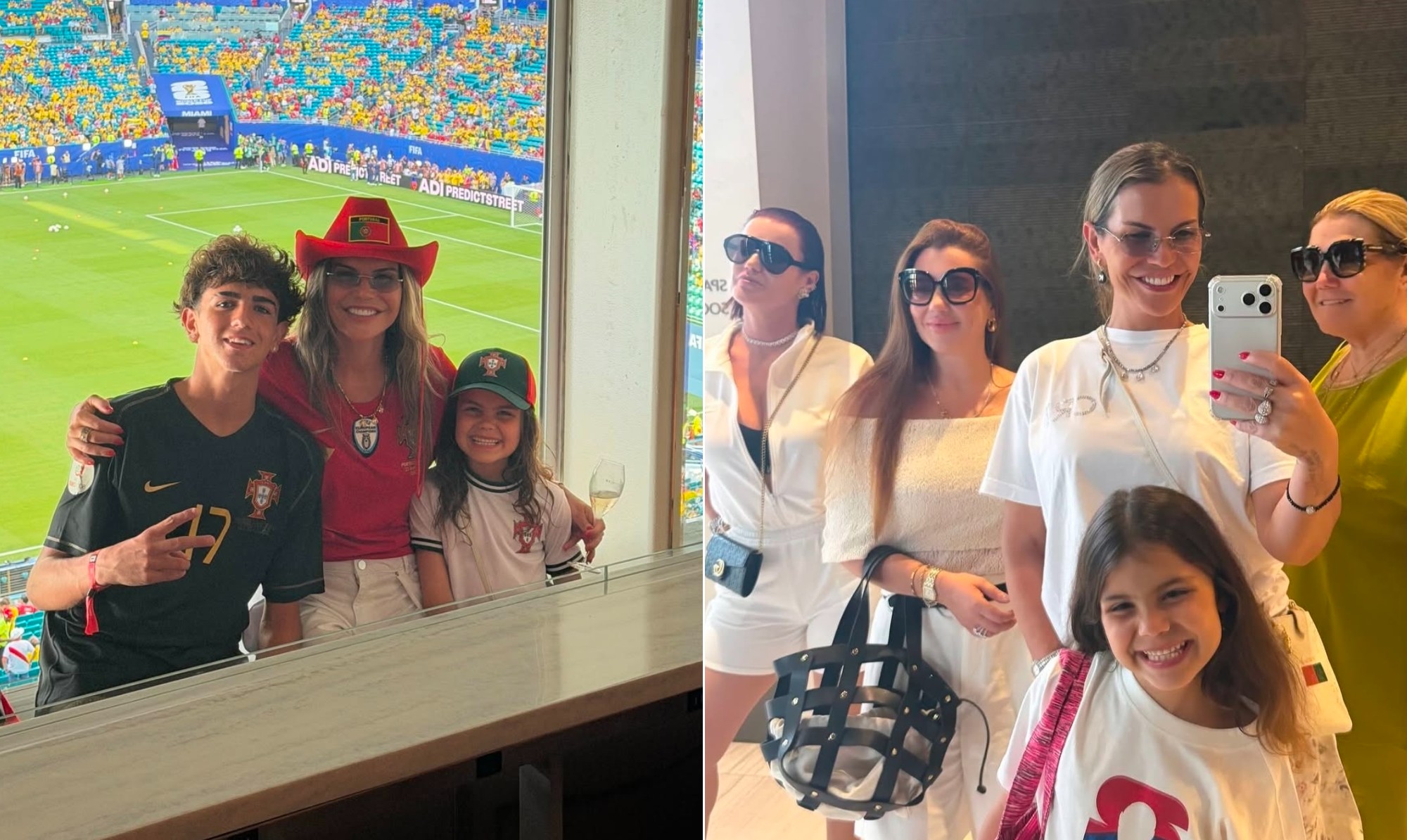 Família de Cristiano Ronaldo se encontra nos EUA e sobrinha encanta com hino do Brasil