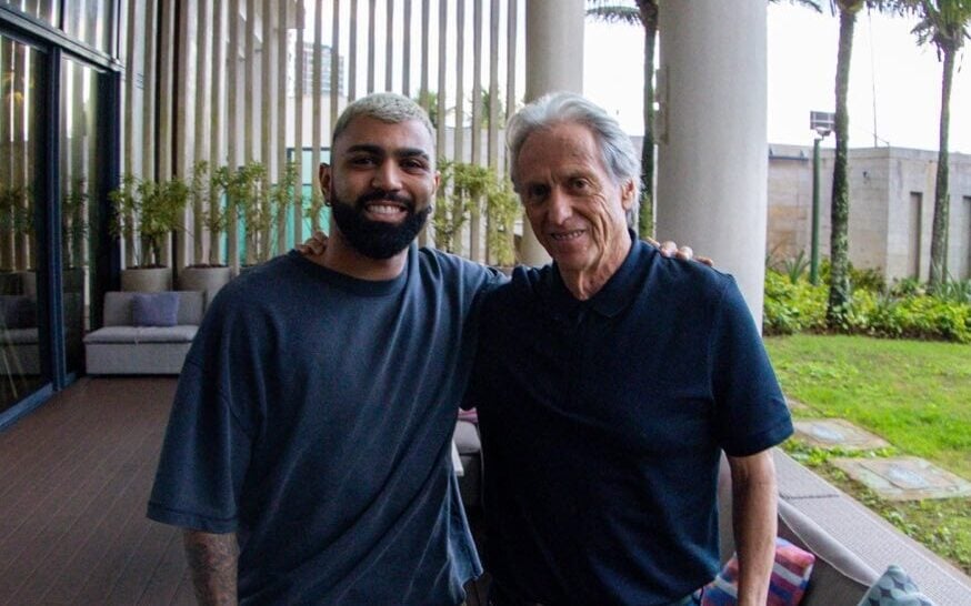 Gabigol e Jorge Jesus se reencontram no Rio e relembram parceria de sucesso no Flamengo