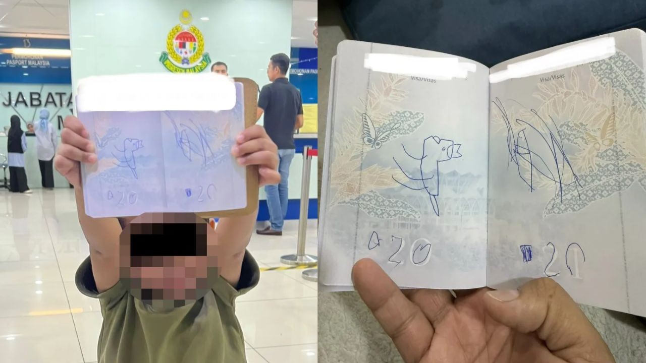 Mãe tem viagem cancelada após filho desenhar dinossauro no passaporte na Malásia – imagem do artigo