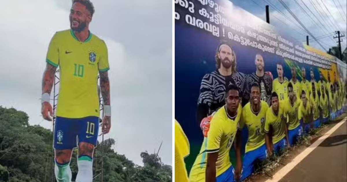 Futebol brasileiro conquista a Índia com megaestrutura da Seleção nas ruas