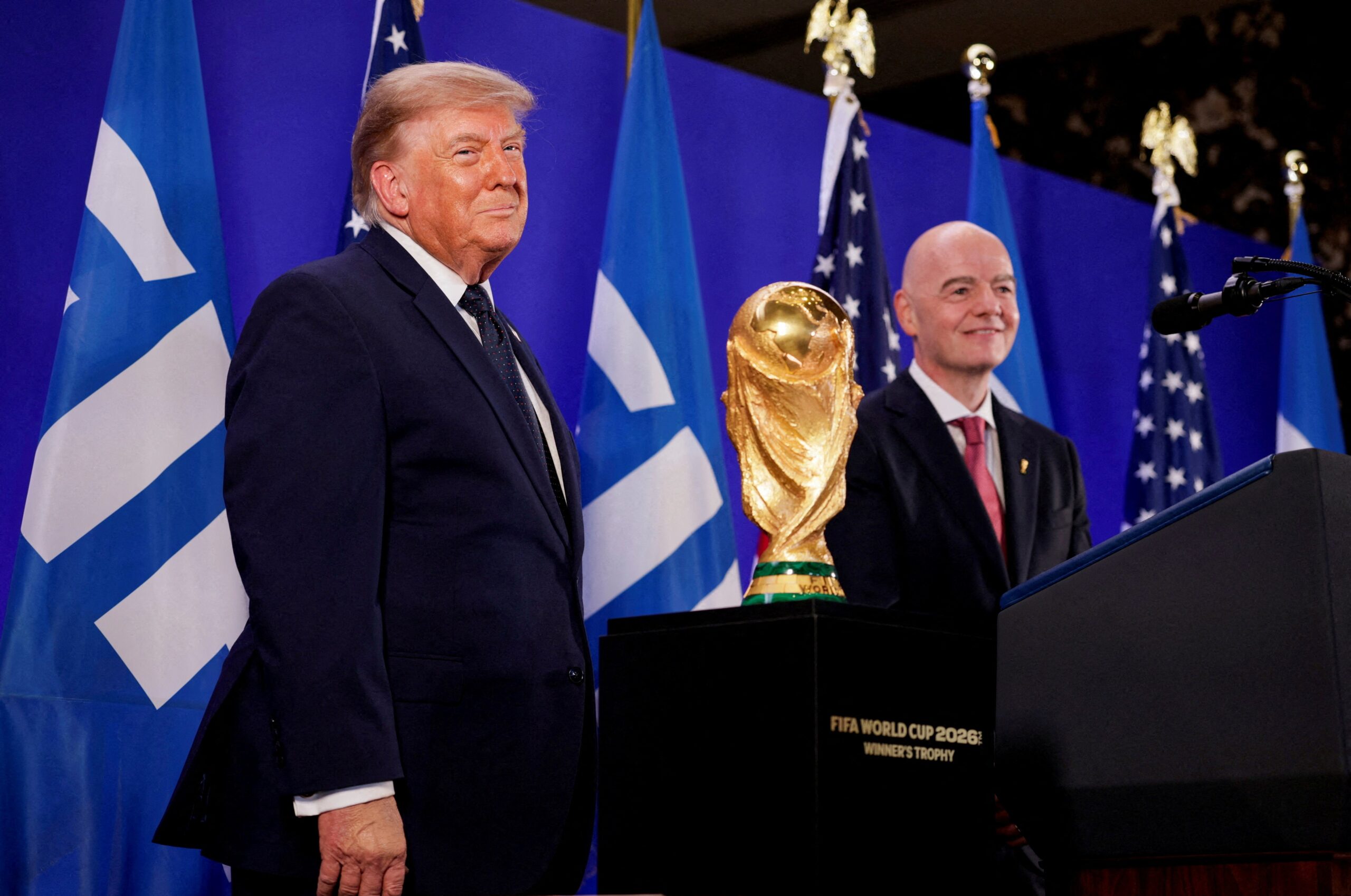 Donald Trump fala sobre craques da Copa do Mundo antes da final entre Espanha e Argentina