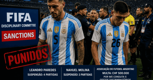 Fifa aplica punições rigorosas a jogadores argentinos após confusão na final da Copa do Mundo 2026